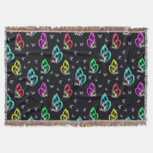 Couverture Motif de papillon noir coloré