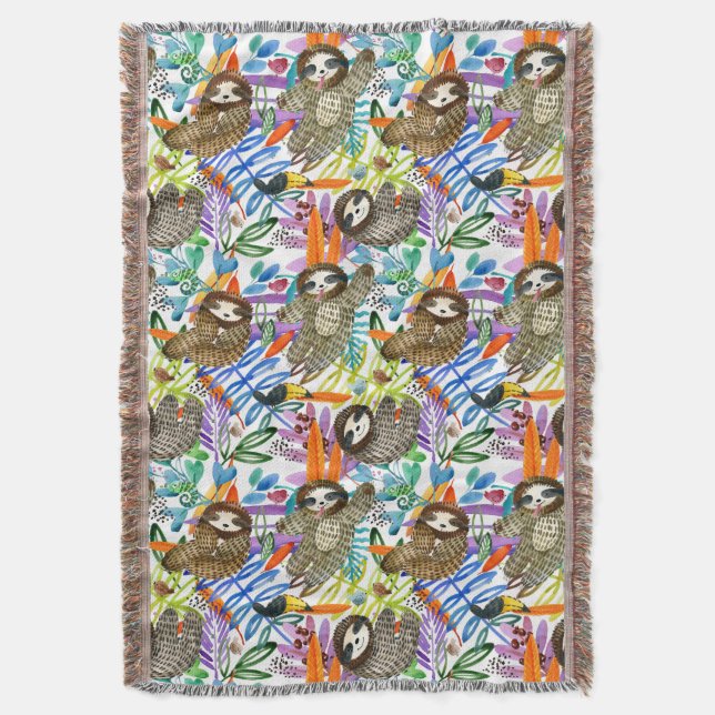 Couverture Motif de paresse d'aquarelle de bande dessinée (devant Vertical)