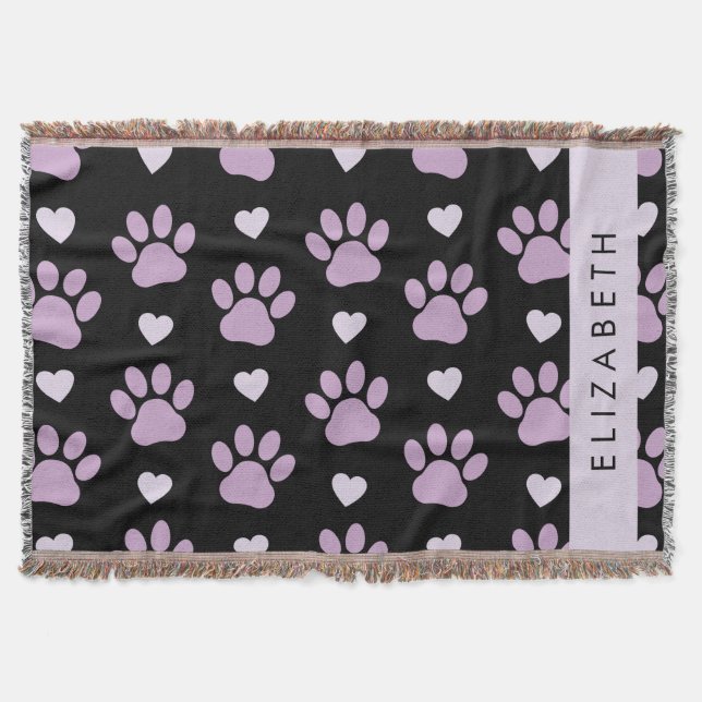 Couverture Motif De Pâtes, Pâtes Lilac, Coeurs, Votre Nom (Devant)