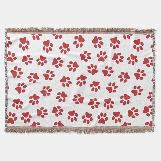 Couverture Motif de pattes, pattes de chien, pattes rouges (Devant)
