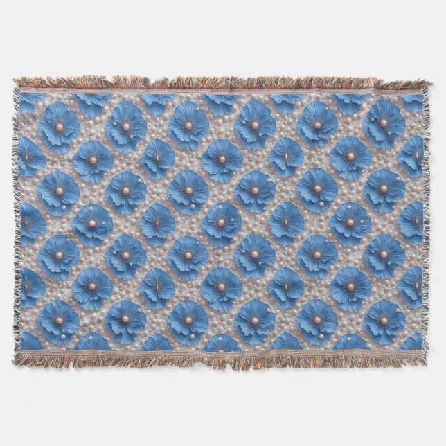 Couverture Motif de perle florale bleue (Devant)