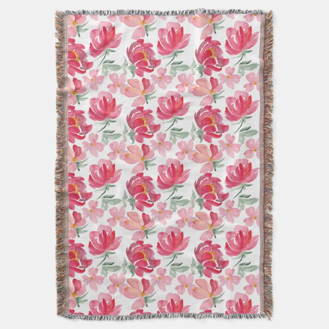 Couverture Motif de pivoine d'aquarelle (devant Vertical)