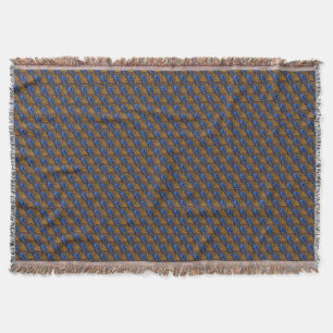 Couverture Motif de plumes de paon bleu et orange de minuit
