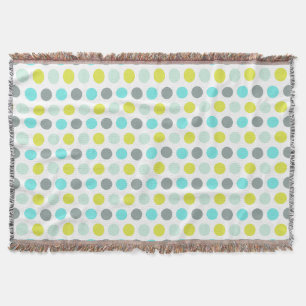 Couverture Motif de point jaune bleu de polka de menthe