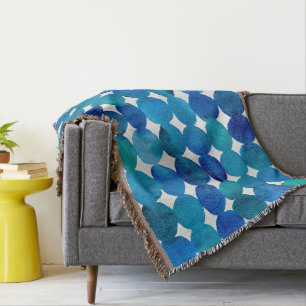 Couverture Motif de points - bleu et vert