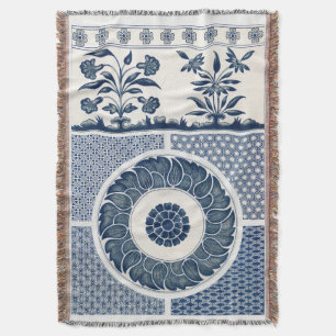 Couverture Motif de porcelaine antique chinoise bleu et blanc