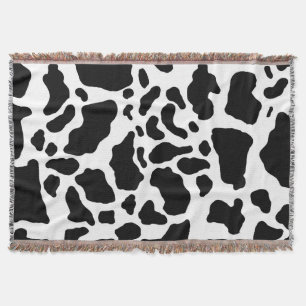 Couverture Motif de Poster de animal de points de vache noir