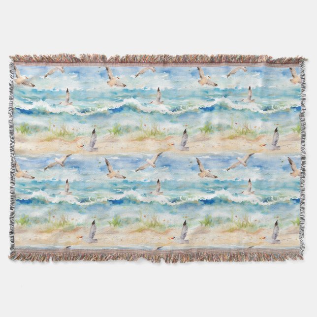 Couverture Motif de rivage de bécasseau côtier (2) (Devant)