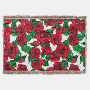 Couverture Motif de roses rouges