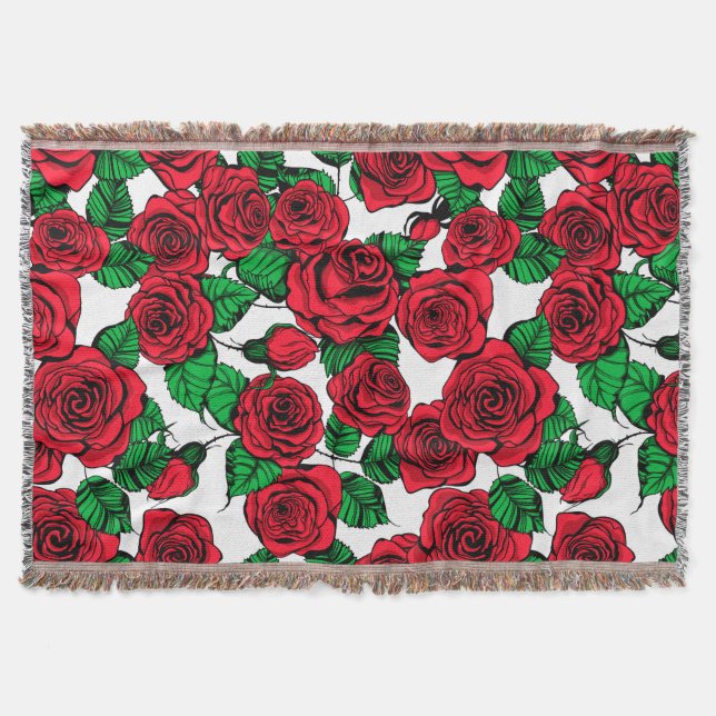 Couverture Motif de roses rouges (Devant)