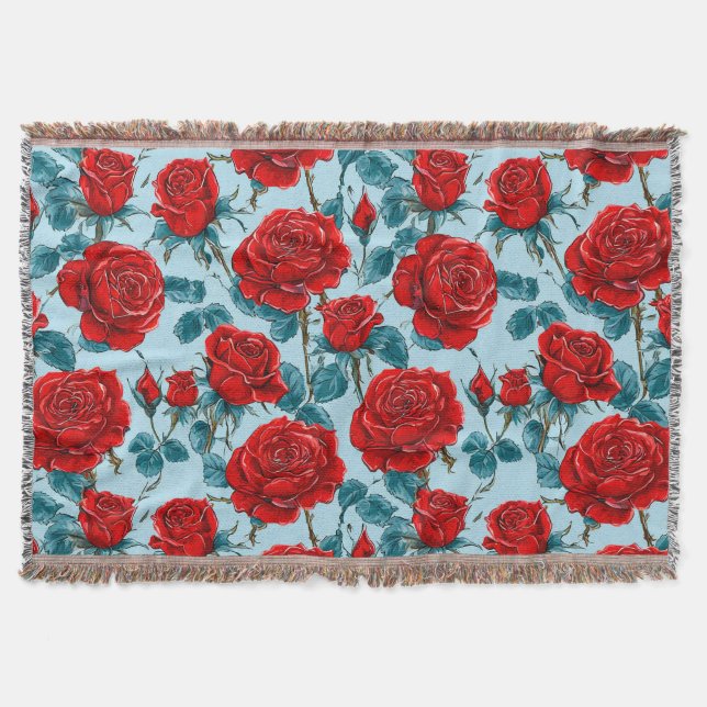 Couverture Motif de roses rouges (Devant)