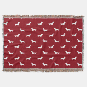 Couverture Motif de silhouettes de chien Dachshund à poil dur