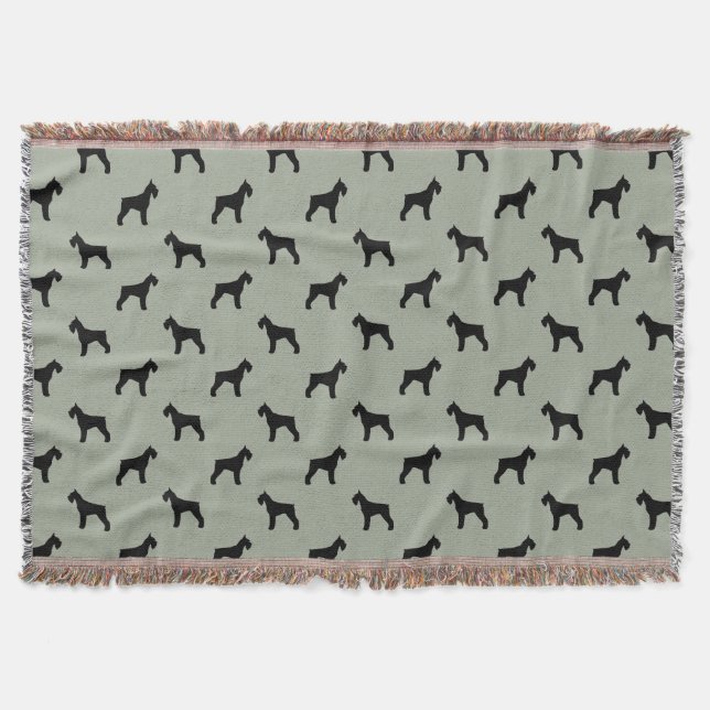 Couverture Motif de silhouettes de race de chien Schnauzer gé (Devant)