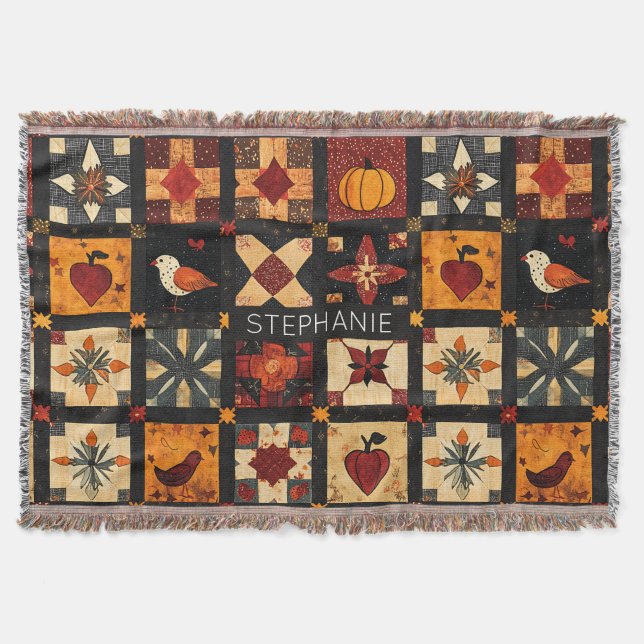 Couverture Motif de surface composée en Patchwork Automne Rus (Devant)