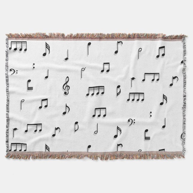 Couverture Motif de symboles Black & White Music Notes (Devant)