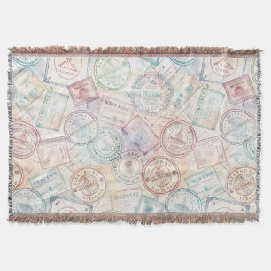 Couverture Motif de tampon de voyage du monde vintage (8)