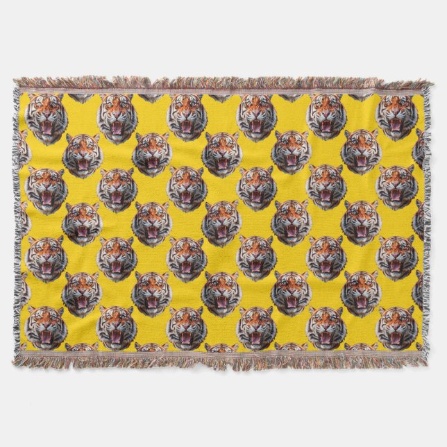Couverture Motif de tête de tigre jaune Design  (Devant)