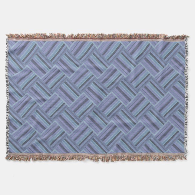 Couverture Motif de tissage en diagonale gris bleu (Devant)