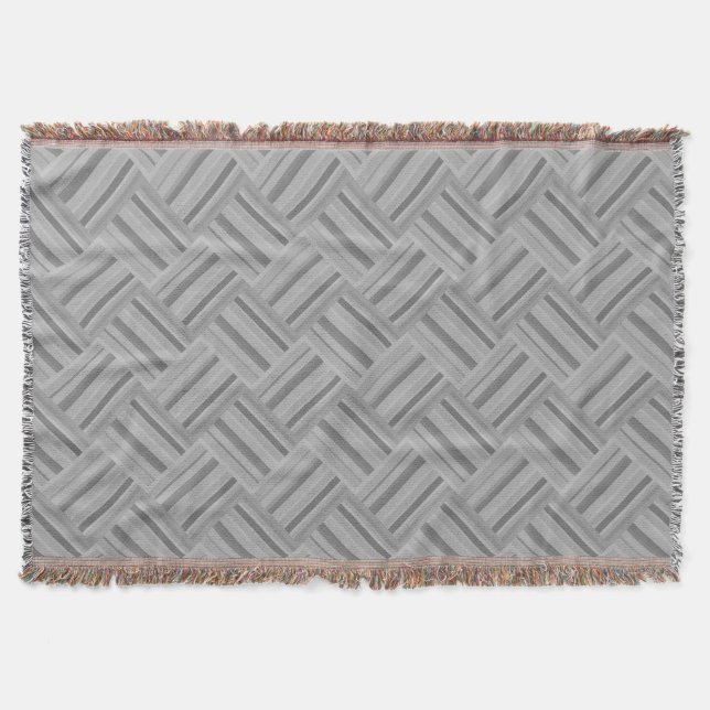 Couverture Motif de tissage en diagonale rayures grises (Devant)