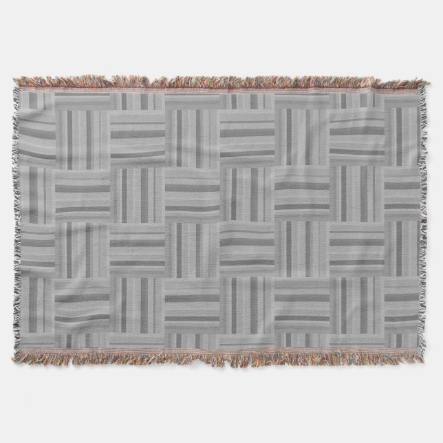 Couverture Motif de tissage rayures grises (Devant)