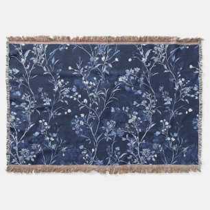 Couverture Motif de toile florale vintage bleu (10)