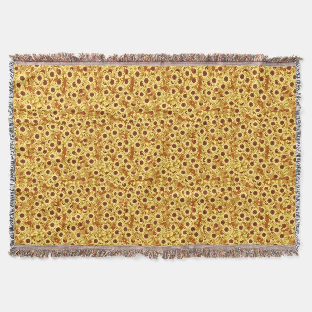 Couverture Motif de tournesol - or, jaune et marron (Devant)