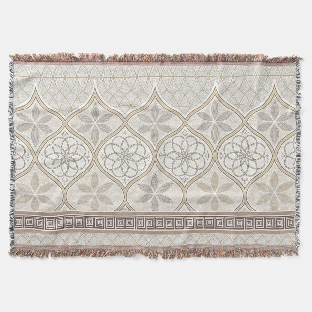 Couverture Motif de tuiles florales géométriques (2) (Devant)