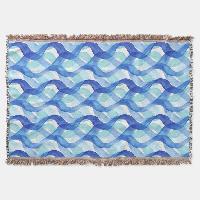 Couverture Motif de vague à l'aquarelle de flux océanique (Devant)
