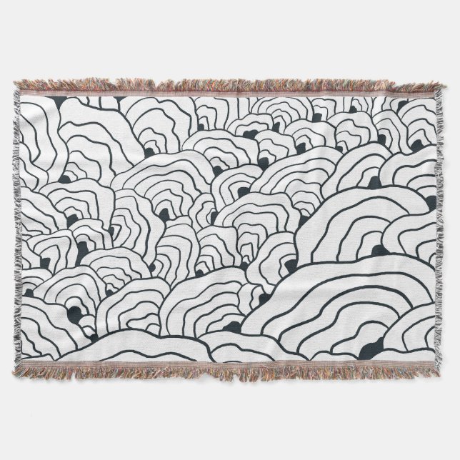 Couverture Motif de vague monochrome, art en ligne abstrait m (Devant)