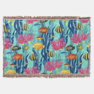 Couverture Motif de vie marine côtière coloré (4)
