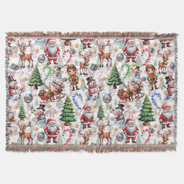 Couverture Motif décoratif de Noël sur fond blanc (Devant)