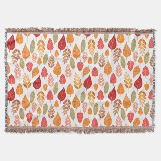 Couverture Motif des feuilles d'automne peintes (Devant)