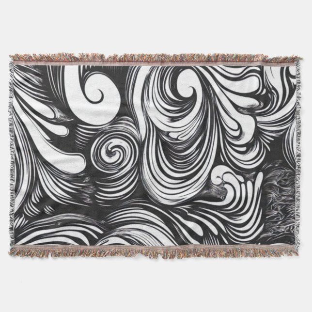 Couverture Motif Des Flèches Noires Et Blanches (Devant)