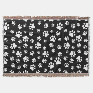 Couverture Motif des pattes, Empreintes de pattes, noir et bl