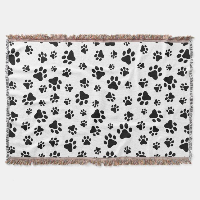 Couverture Motif des pattes, pattes de chien, noir et blanc (Devant)