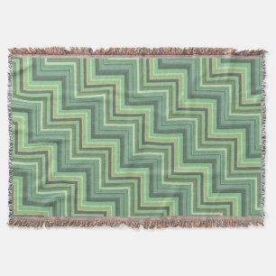 Couverture Motif d'escalier à rayures vert olive