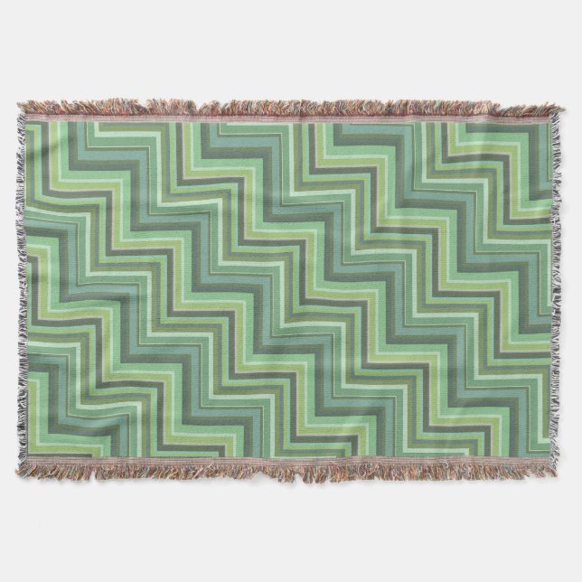 Couverture Motif d'escalier à rayures vert olive (Devant)
