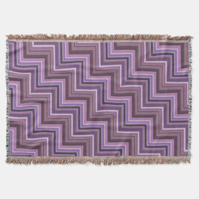 Couverture Motif d'escaliers à rayures mauve (Devant)