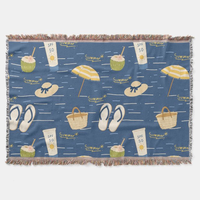 Couverture Motif d'essentiels de plage d'été (3) (Devant)