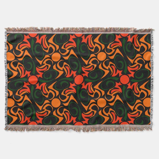 Couverture Motif d'étoile tribale verte et jaune (Devant)