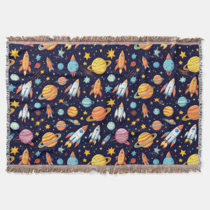 Couverture Motif d'exploration spatiale coloré