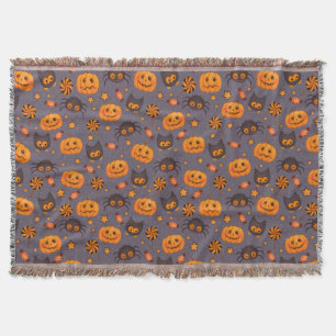 Couverture Motif d'Halloween mignon Arrière - plan pourpre