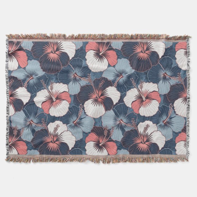 Couverture Motif d'Hibiscus Tropical Côtier (14) (Devant)