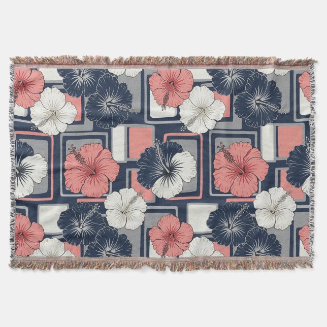 Couverture Motif d'Hibiscus Tropical Côtier (4) (Devant)