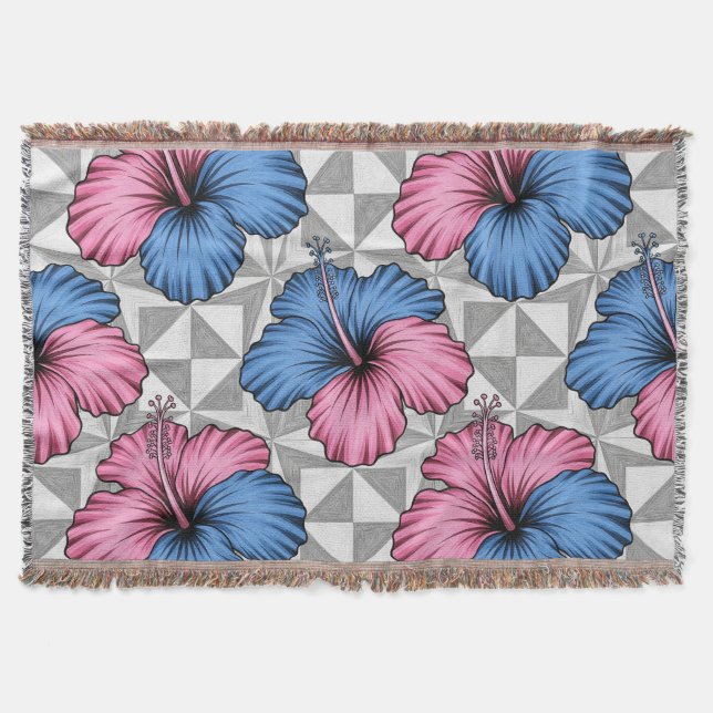 Couverture Motif d'Hibiscus Tropical Côtier (5) (Devant)