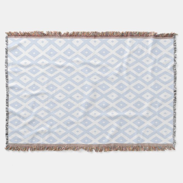 Couverture Motif diamant bleu pâle et blanc (Devant)
