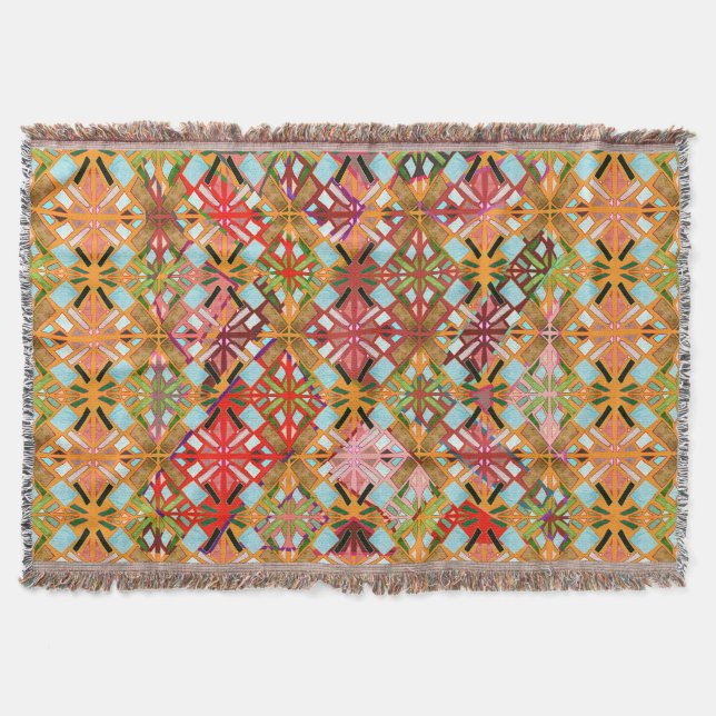 Couverture Motif diamant multi-couleurs artistique  (Devant)