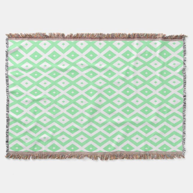 Couverture Motif diamant vert et blanc (Devant)