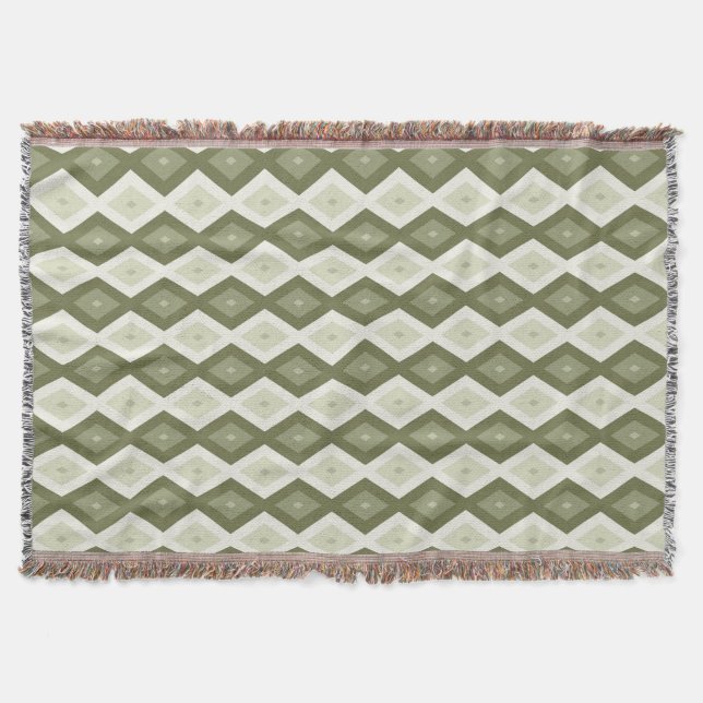 Couverture Motif diamant vert olive (Devant)