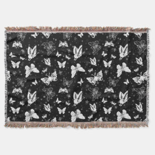 Couverture Motif d'illustration noir blanc papillon